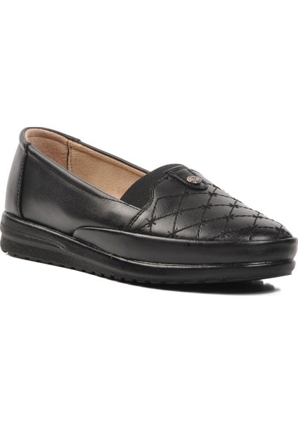 Deri Siyah Kadın Günlük Ayakkabı
