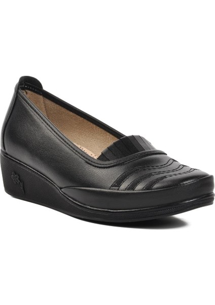 Deri Siyah Kadın Günlük Ayakkabı