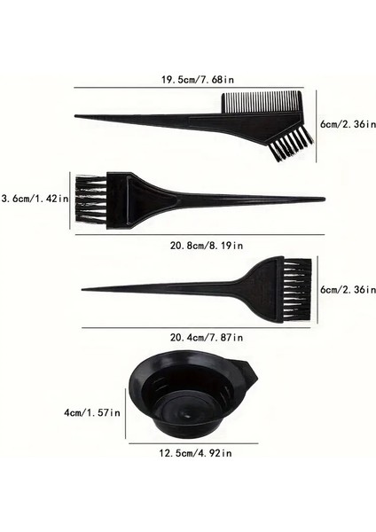 4 Adet/takım Profesyonel Saç Boyama Araçları Fırçaları