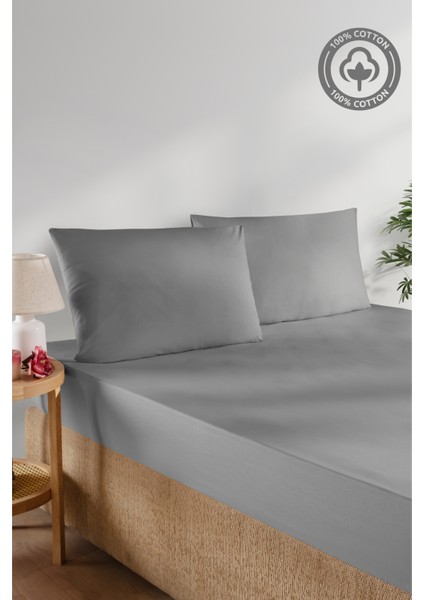 Cemeteks Firuze %100 Pamuk Doğal Çift Kişilik Ranforce Kumaş Lastikli Çarşaf + Yastık Kılıfı Seti /160X200/180X200/ 30CM Yükseklik fiyatları