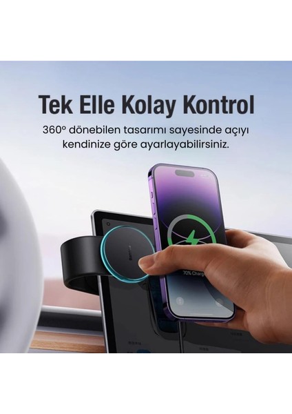 Alüminyum Elastik Katlanabilir Mgsafe Uyumlu Araç Içi Telefon Tutucu Masaüstü Telefon Tutucu