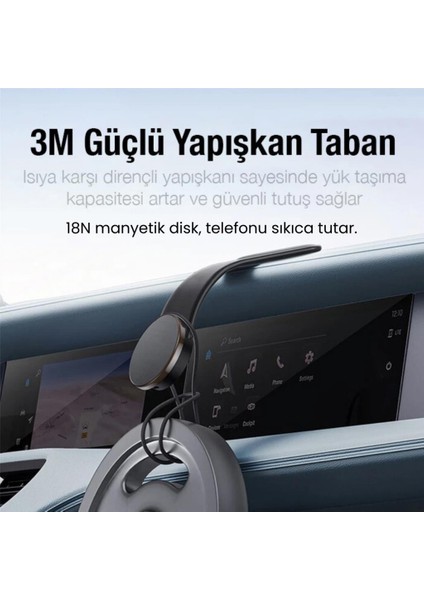 Alüminyum Elastik Katlanabilir Mgsafe Uyumlu Araç Içi Telefon Tutucu Masaüstü Telefon Tutucu