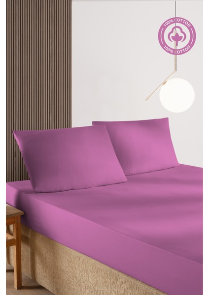 Cemeteks Firuze %100 Pamuk Doğal Çift Kişilik Ranforce Kumaş Lastikli Çarşaf + Yastık Kılıfı Seti /160X200/180X200/ 30CM Yükseklik fiyatları