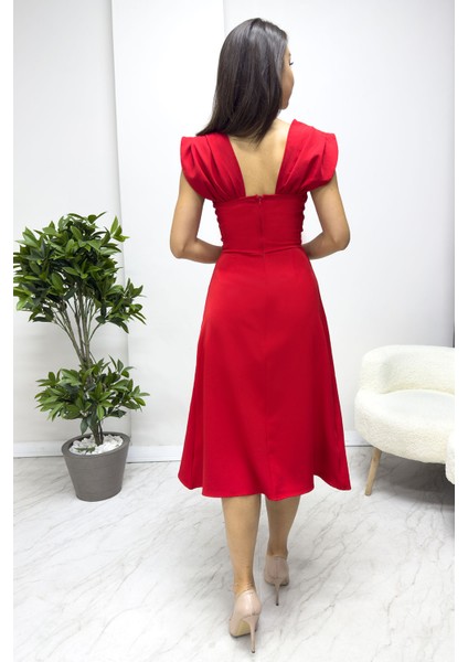 Kadın Kloş Inci Detay Elbise Bebe Mavi, Siyah, Kırmızı, Beyaz, Yeşil indirimleri