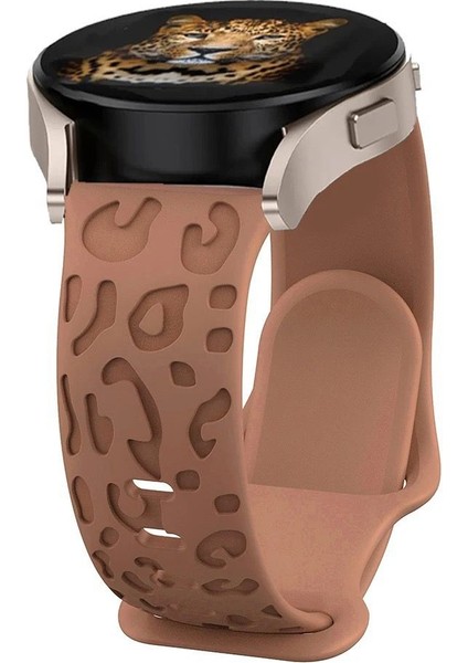 Huawei Watch Gt Gt2 Gt3 Gt4 42MM/MAGIC 2/amazfit 20MM Kordon Leopar Desen Yumuşak Silikon Kordon