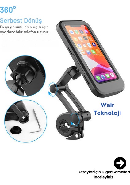 Motorsiklet & Bisiklet Telefon Tutucu Kılıf Motor Tutacağı Su Geçirmez