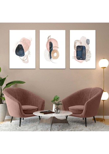 Soyut Desen Taş 3'lü Mdf Tablo Set fiyatları