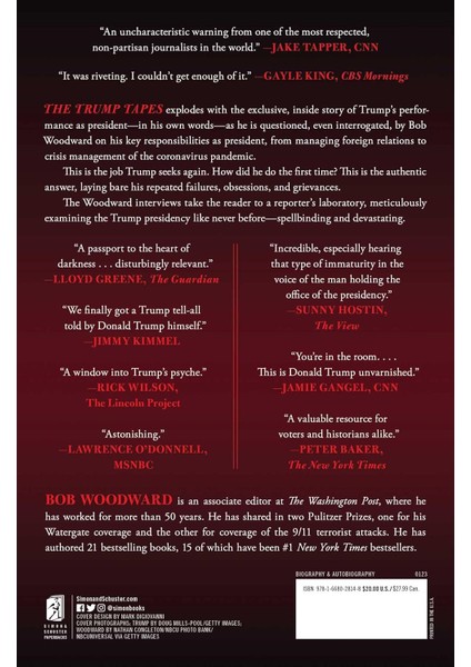 The Trump Tapes / Bob Woodward's Twenty Interviews With President Donald Trump - Bob Woodward fiyatları