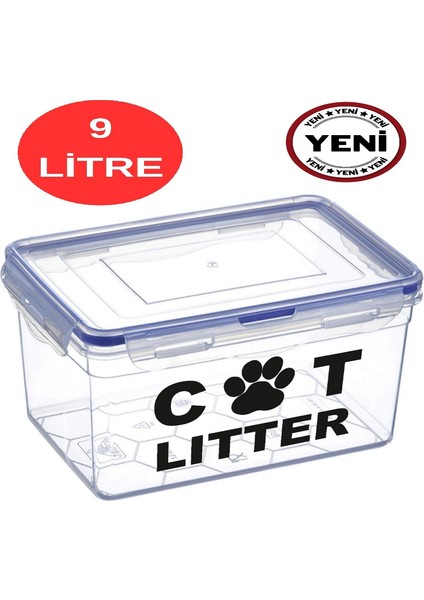 Kedi Kumu Sızdırmaz Contalı Silikonlu Kedi Kumu Saklama Kabı vakumlu saklama kabı