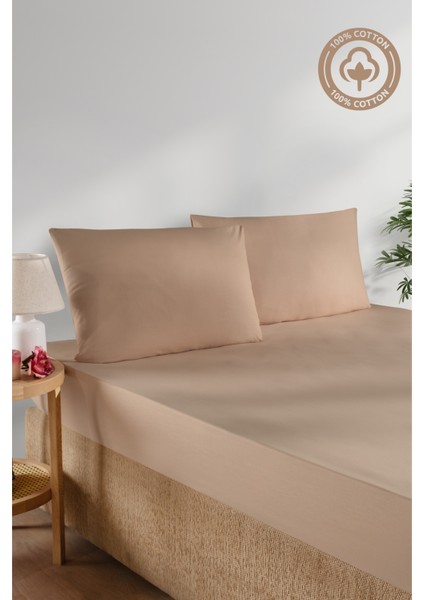 Cemeteks Firuze %100 Pamuk Doğal Tek Kişilik Ranforce Kumaş Lastikli Çarşaf + Yastık Kılıfı Seti /100X200/120X200/ 30CM Yükseklik fiyatları
