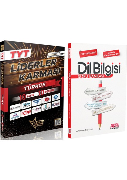 TYT Türkçe 10 Yayın 10 Deneme ve Akm Dil Bilgisi Soru Bankası Seti 2 Kitap