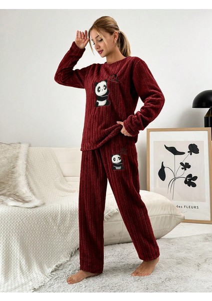Panda Nakışlı Raporlu Wellsoft Ikili Kadın Pijama Takımı VG060 modelleri
