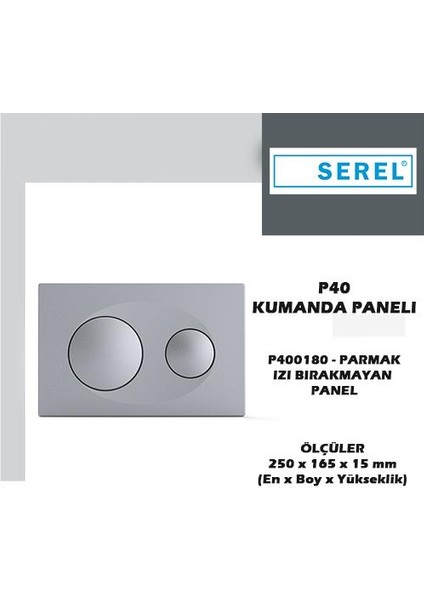 Smooth Gömme Rezervuar 3 'lü Set (Gövde T020111+PANEL P400180+ANK. Ara Kesme Valfi 102151024) T020111BK40