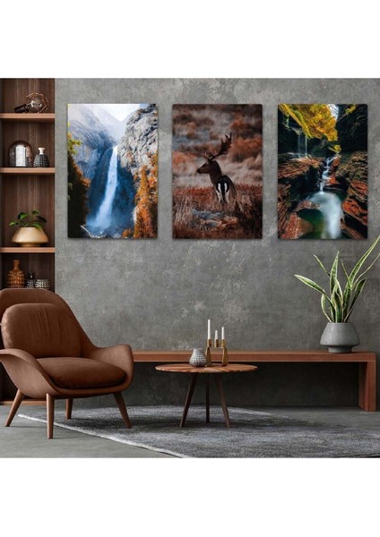 Şelale Kanyon 3'lü Mdf Tablo Set