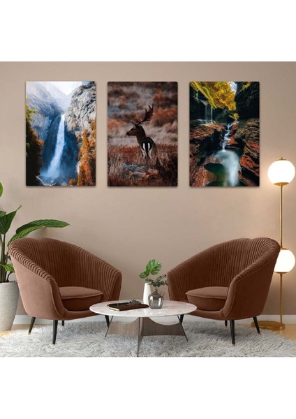 Şelale Kanyon 3'lü Mdf Tablo Set fiyatları