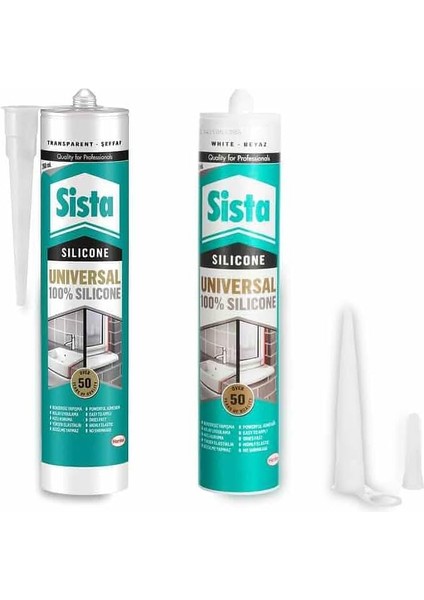 Universal Silikon 2'li Set 2 * 280 ml (Şeffaf + Beyaz)