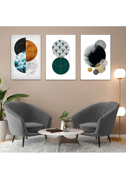 Gök Cisimleri 3'lü Mdf Tablo Set