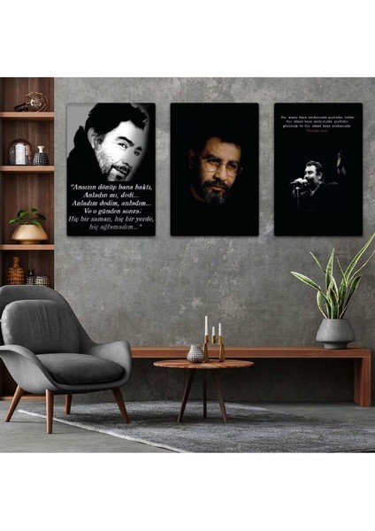 Ahmet Kaya 3'lü Mdf Tablo Set