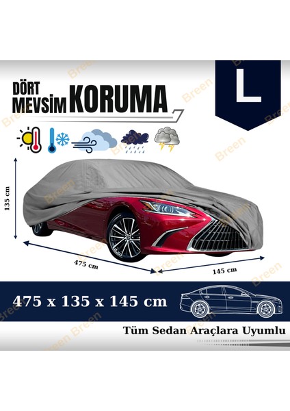 Sedanlarla Uyumlu Gri - L Araba Branda, Oto Örtüsü (Araç uzunluğu 4.40m-4.75m arası) modelleri