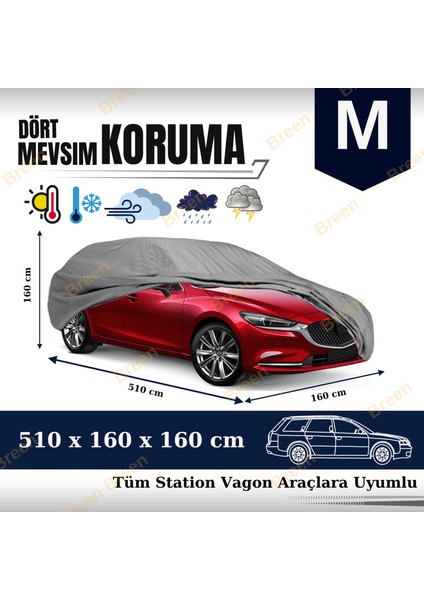 Station Wagonlarla Uyumlu Gri - M Araba Branda, Oto Örtüsü (Araç uzunluğu 4.85m-5.10m arası) modelleri
