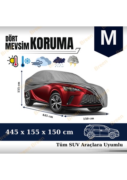 SUVlarla Uyumlu Gri - M Araba Branda, Oto Örtüsü (Araç uzunluğu 4.20m-4.45m arası) modelleri