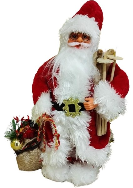 T.concept Dekoratif Zilli Noel Baba Yılbaşı Figürü 30 cm
