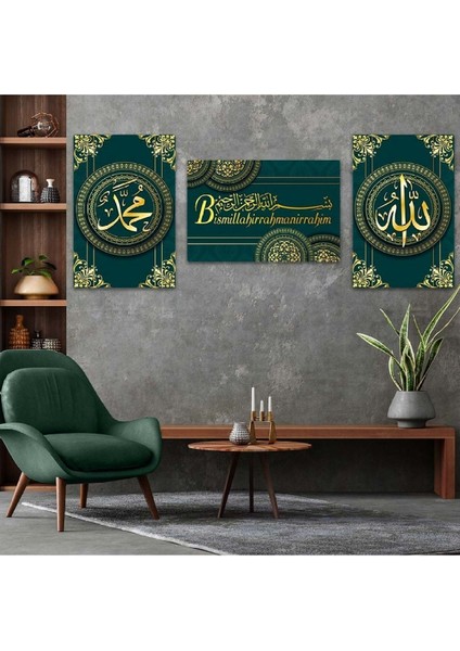 Bismillahirrahmanirrahim 3'lü Mdf Tablo Set