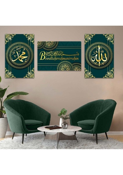 Bismillahirrahmanirrahim 3'lü Mdf Tablo Set fiyatları