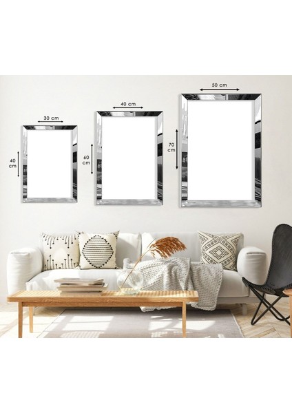 Soyut Desen Gümüş Pleksi Kenar 3'lü Mdf Tablo fiyatları