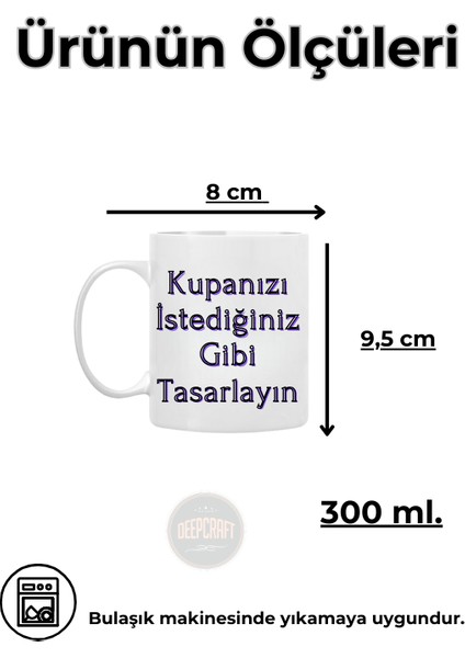 Deepcraft Best Quality Kişiye Özel Baskılı Bardak 1 Adet 300 Ml modelleri