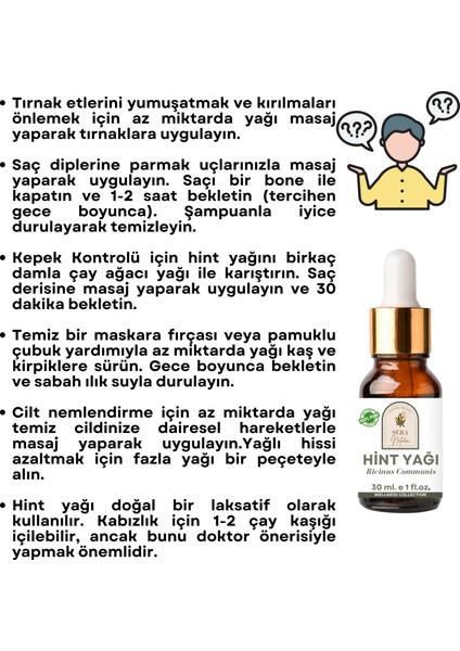 Sera Natura Hint Yağı 30 Ml. %100 Saf