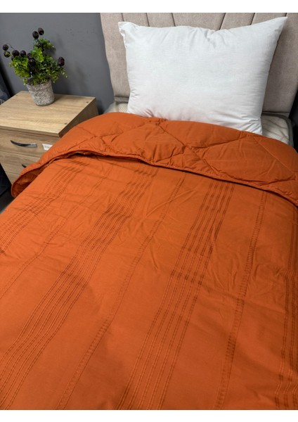 Pamuk Ranforce Çift Kişilik Yorgan Çift Taraflı Arakis V2 Kiremit Düz Desenli Kapitoneli fiyatları