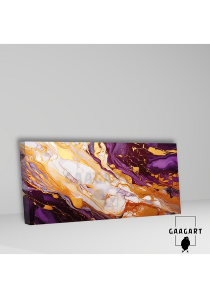 Panoramik Kanvas Duvar Tablosu Soyut Mor Gold Mermer Deseni fiyatları