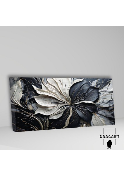 Panoramik Kanvas Duvar Tablosu Soyut Siyah Beyaz Tasarım fiyatları