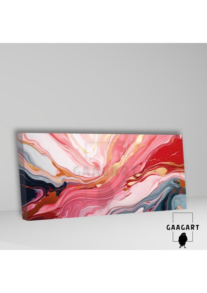 Panoramik Kanvas Duvar Tablosu Soyut Pembe Beyaz Mermer Deseni fiyatları