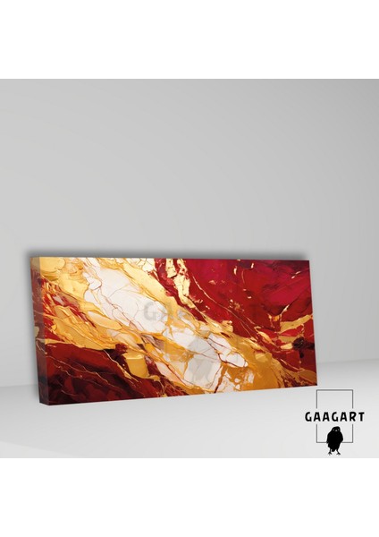 Panoramik Kanvas Duvar Tablosu Soyut Bordo Gold Krem Mermer Deseni fiyatları