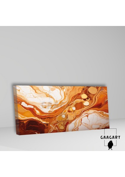 Panoramik Kanvas Duvar Tablosu Soyut Turuncu Yuvarlak Mermer Deseni fiyatları