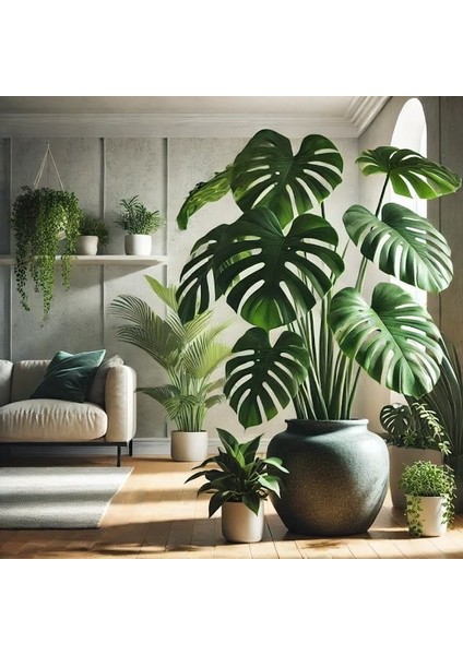 Delikli Deve Tabanı - 90-120 cm - Monstera Deliciosa - Popüler Bitki - Dolgun Formda