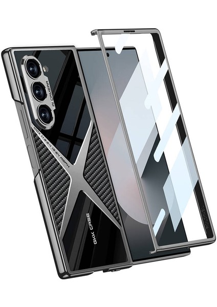 Nova Global Samsung Galaxy Z Fold 6 Kılıf Ultra Ince Kamera Korumalı Pc + Karbon Arka Yüzey X - Pro Kapak - Siyah modelleri