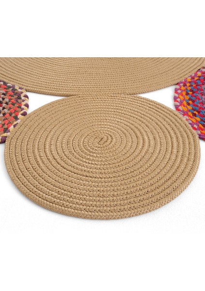 Luke 848 Naturel Renk Oval Halı Paspas Bohem Örgü Hasır Kilim Mutfak Balkon Banyo Halısı indirimleri