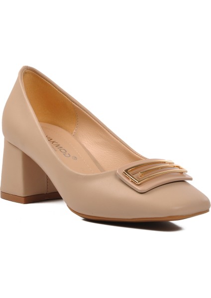 Bej Cilt Kadın Topuklu Ayakkabı
