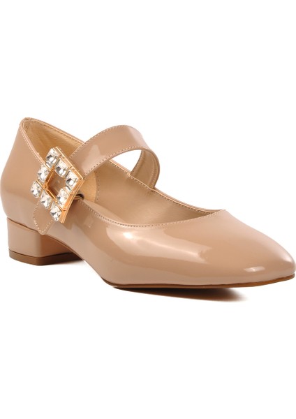 Bej Rugan Kadın Topuklu Ayakkabı