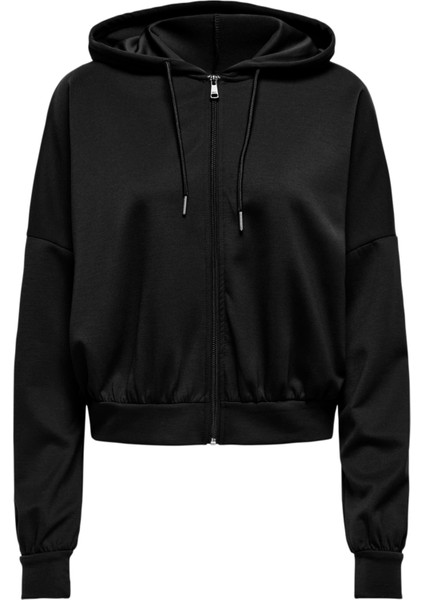 ONLALINA LIFE L/S ZIP HOO Ekru Kadın Fermuarlı Sweatshirt