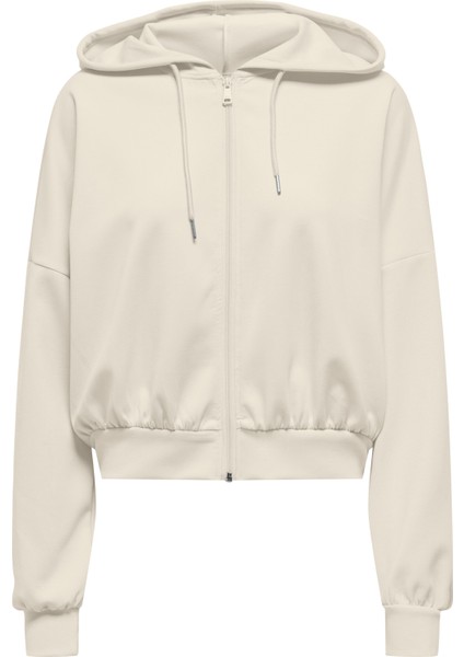 ONLALINA LIFE L/S ZIP HOO Ekru Kadın Fermuarlı Sweatshirt modelleri