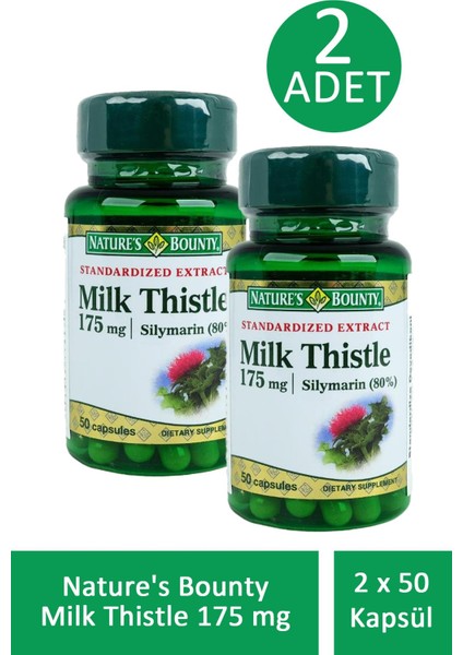 Milk Thistle 175 Mg 50 Kapsül 2 ADET