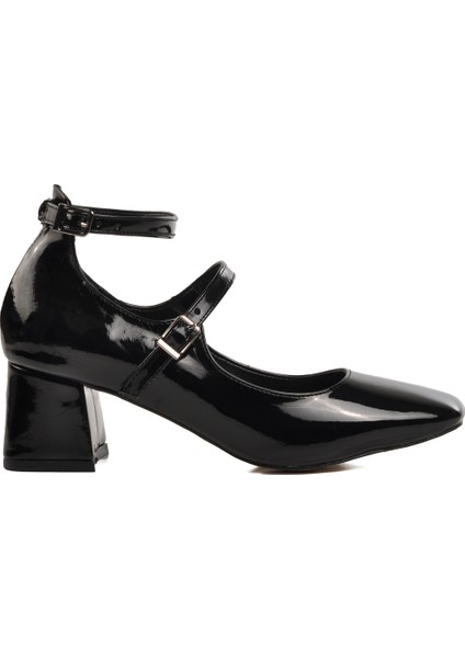 Siyah Rugan Kadın Topuklu Ayakkabı modelleri