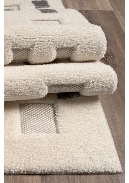Comfort Modern Yumuşak Konforlu Halı ve Yolluk 182C Krem Bone