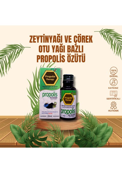 Zeytinyağı ve Çörek Otu Yağı Bazlı Propolis Ekstraktı 20ml