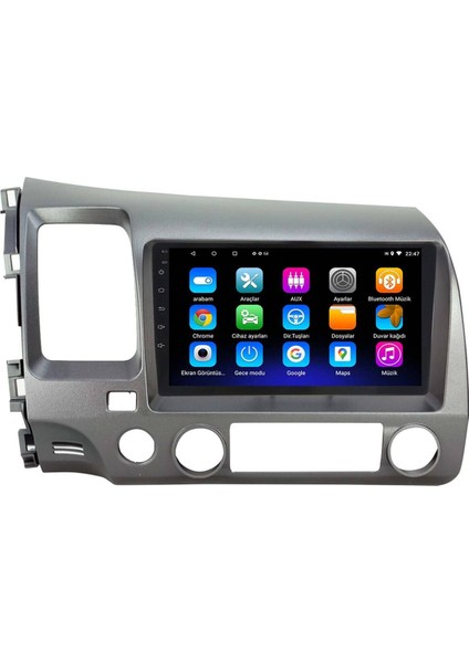 Araç Multimedya Cihazı - 2 32 / QLED 10 Inch Ekran -Navigasyon -Carplay - Honda Civic 08-11 Fd6 -Vsr fiyatları