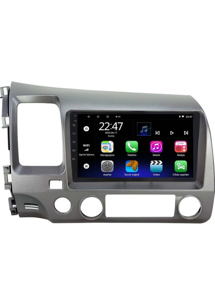 Araç Multimedya Cihazı - 2 32 / QLED 10 Inch Ekran -Navigasyon -Carplay - Honda Civic 08-11 Fd6 -Vsr modelleri